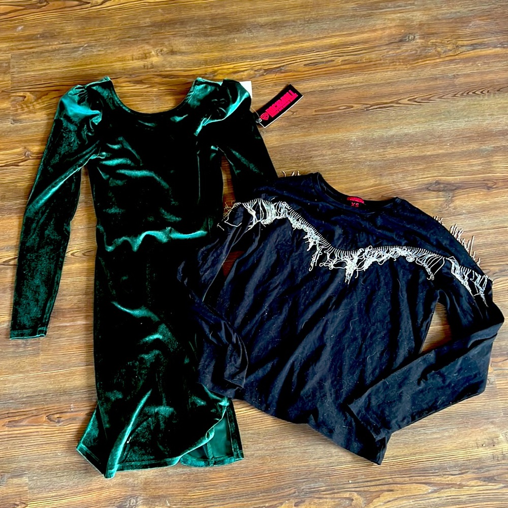 Rock & roll denim lot dress and top XS NWT